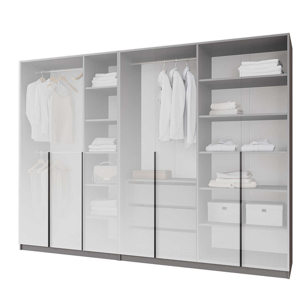 Шкаф распашной с тумбой Меблітренд Чиназес ЧиТ-2800 2800х500х2050 мм Графитовый/Белый (27352749) - фото 3 Шкаф распашной с тумбой Меблітренд Чиназес ЧиТ-2800 2800х500х2050 мм Графитовый/Белый (27352749) - фото 3