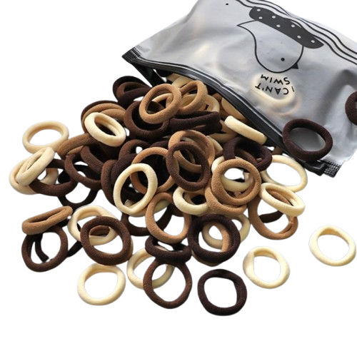 Набор резинок для волос в органайзере 100 шт. Бежевый (128641) Набор резинок для волос в органайзере 100 шт. Бежевый (128641)