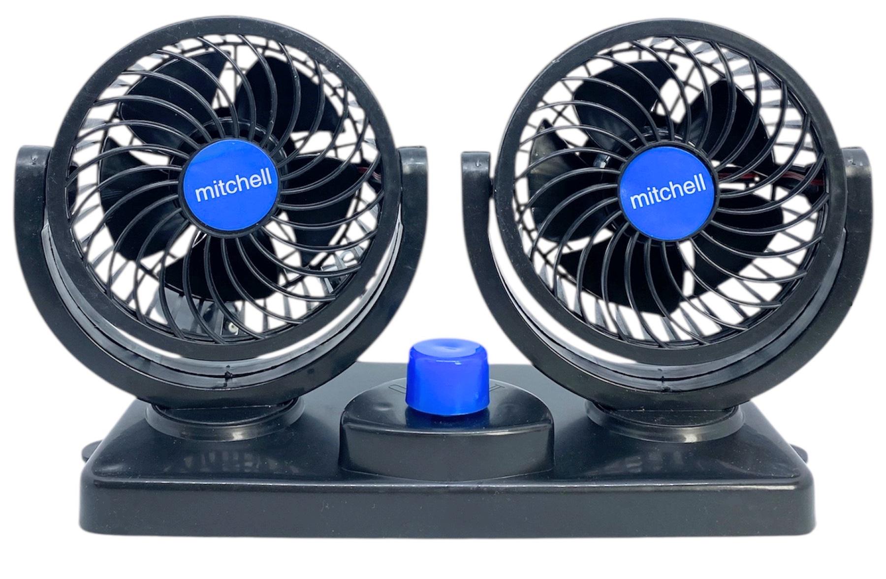 Автомобильный вентилятор Mars-304 мощный двойной для машины от прикуривателя две скорости обдува 15 W