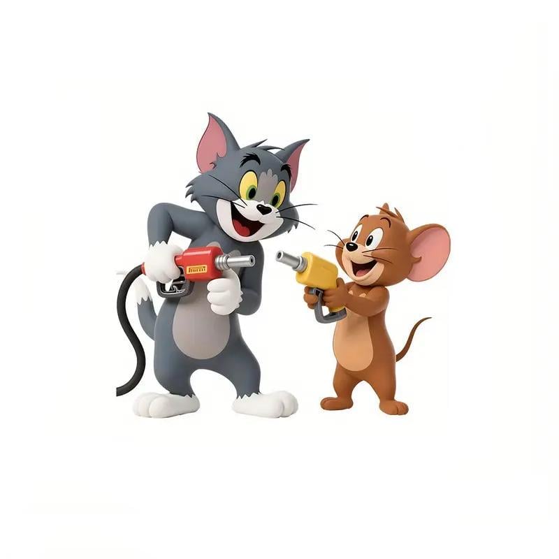 Наклейка для автомобіля Том і Джеррі 11,33х12 см Різнокольоровий (2743174649)