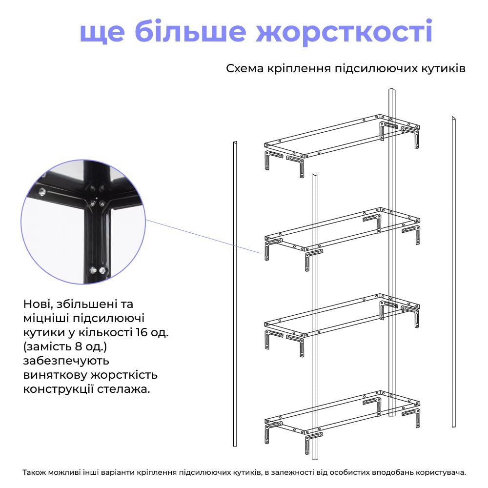 Стеллаж металлический 1500х750х300 мм на 4 полки Черный (378889) - фото 4