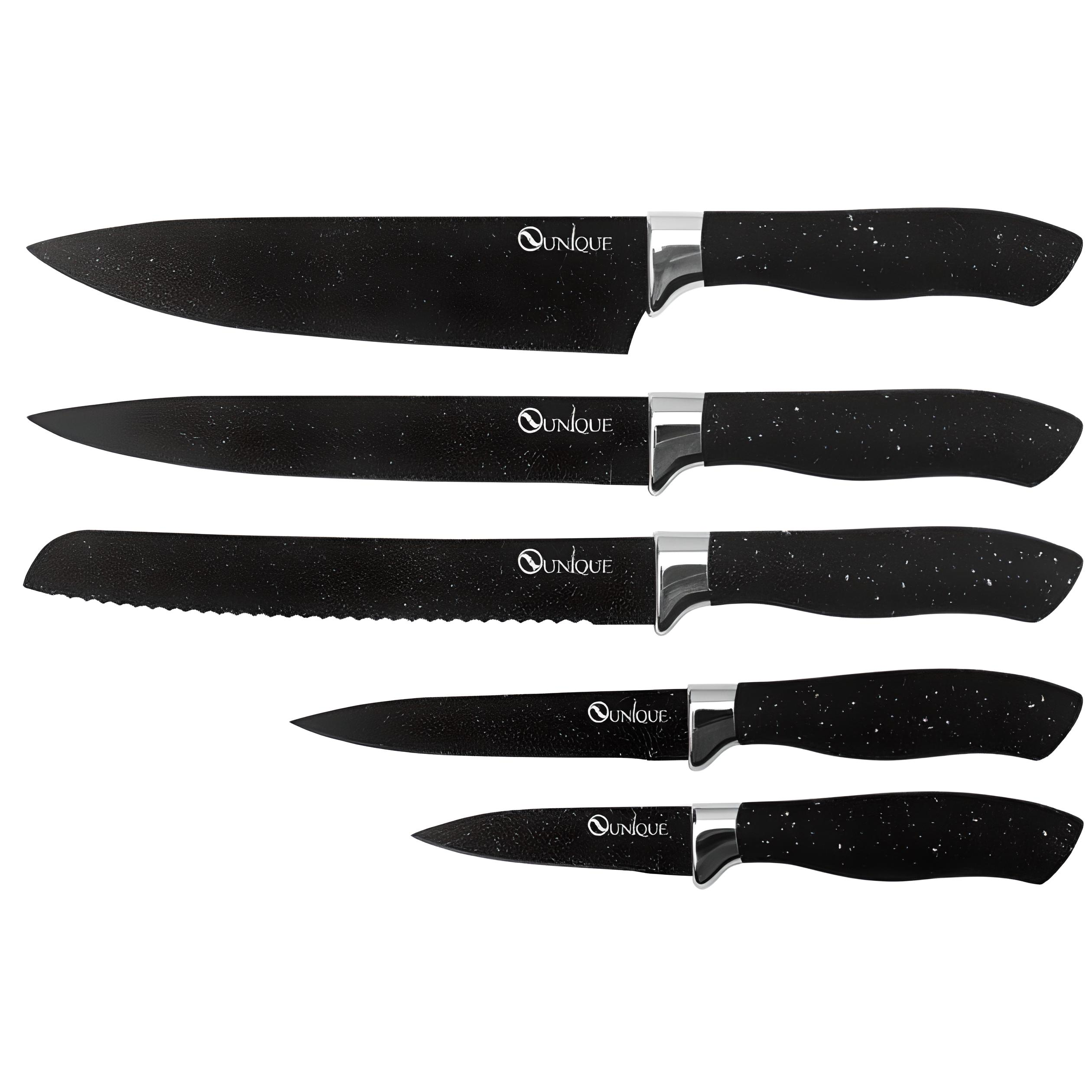 Набор кухонных ножей Unique UN-1841 с магнитной подставкой