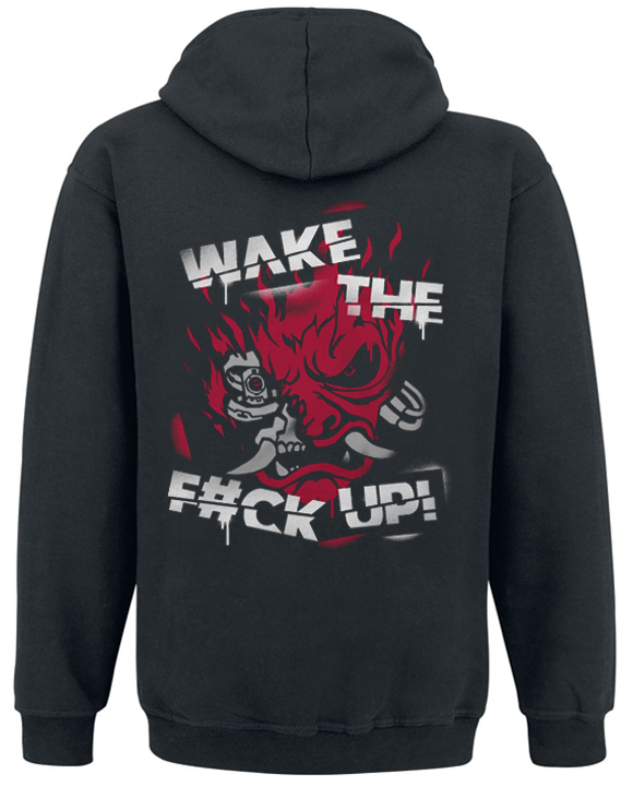 Толстовка з блискавкою "Cyberpunk 2077 Samurai Wake The F#ck Up" XL Чорний (54183) - фото 2