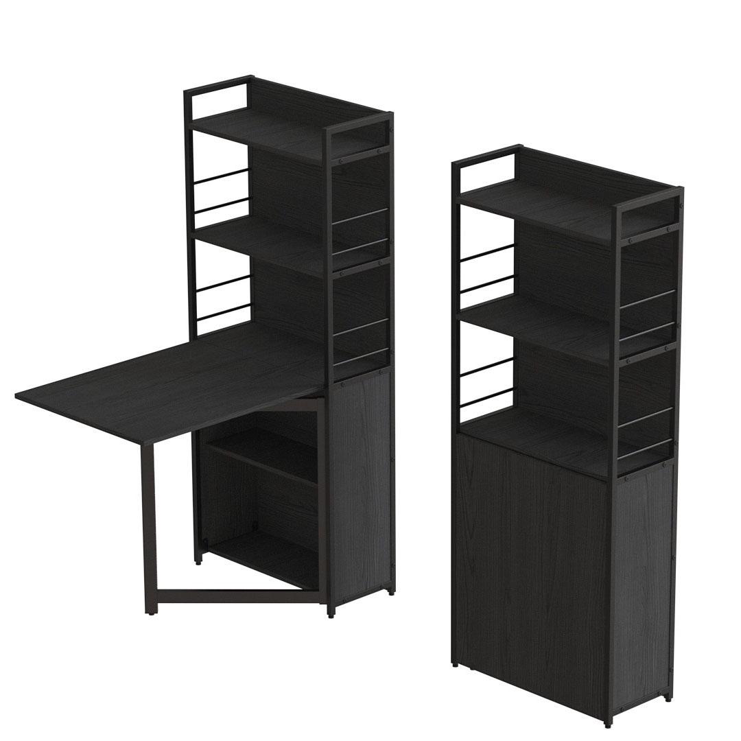 Стіл книжка з етажеркою Ferrum-decor Практик 2 метал/ДСП 16 мм 1555x640x990 мм Чорний/Сосна Кембра (FRD-104627) - фото 3