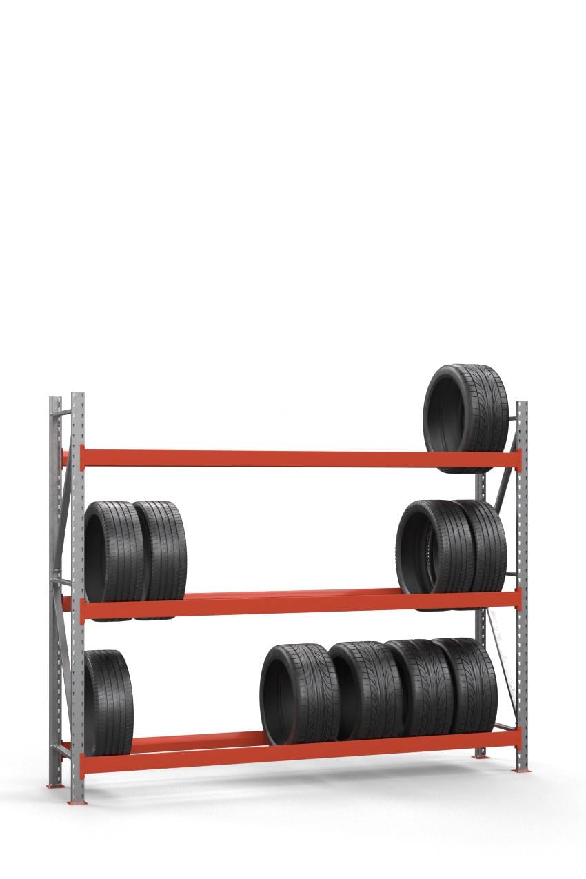 Стеллаж металлический для шин Абра SN-Ш_1 оцинкованный 2500х1535х500 мм 3 яруса