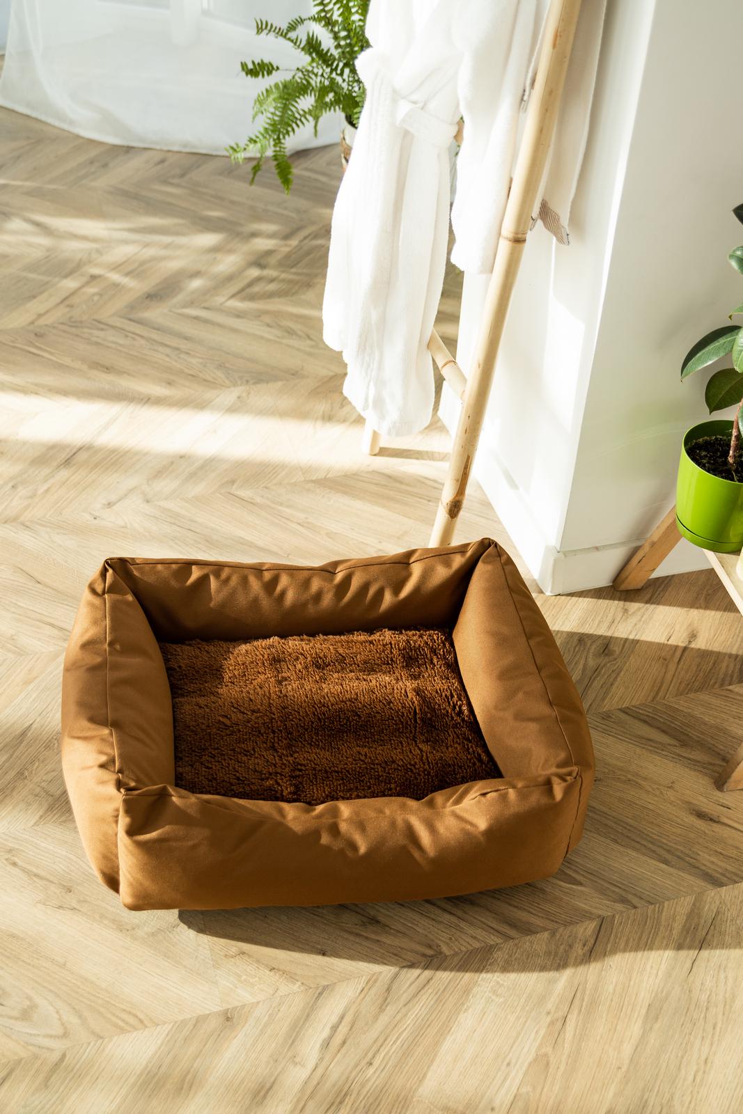 Лежак для собак и кошек Incor водоотталкивающий с чехлом и подушкой 110х80 см Коричневый (11080-3)