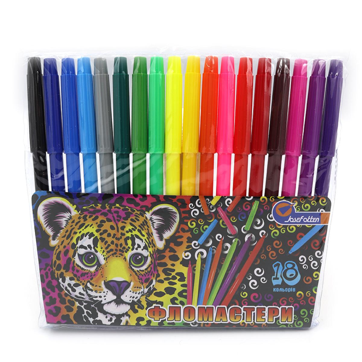 Фломастери Josef Otten Леопарденя 18 кольорів ПВХ (MTT-157835)