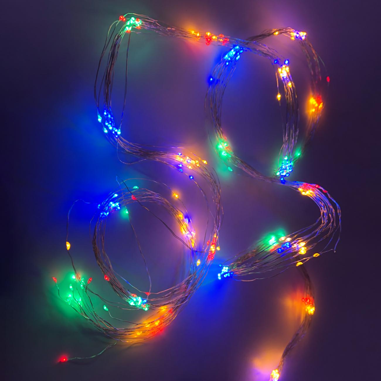 Гирлянда светодиодная Novogod'ko Конский хвост на медной проволоке 345 LED 2,3 м Разноцветный (0974227)