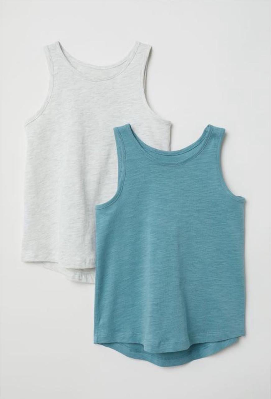 Набор детских топов H&M из хлопка 4-6 лет Бирюзовый/Серый (35974006)