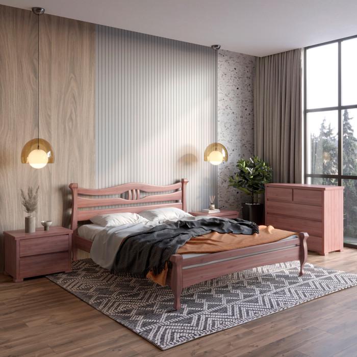 Кровать двуспальная MebiGrand Даллас 140х200 см Орех лесной (26577905)