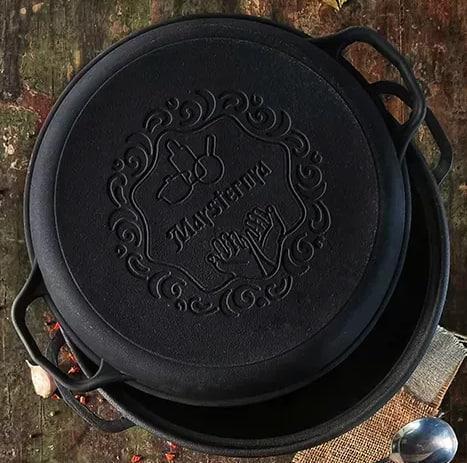 Котел чугунный туристический с крышкой-сковородом/плоским дном на открытом огне 18 л (2596433975) - фото 3 Котел чугунный туристический с крышкой-сковородом/плоским дном на открытом огне 18 л (2596433975) - фото 3