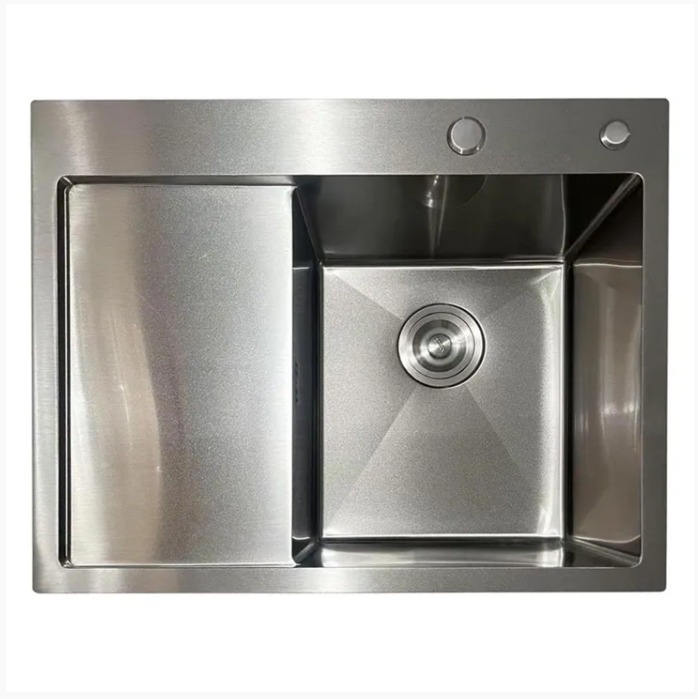 Мийка кухонна MIXXUS MH6350R нержавіюча сталь 3,0/0,8 мм інтегрована з лівим крилом Nano-Silver (MI7046)