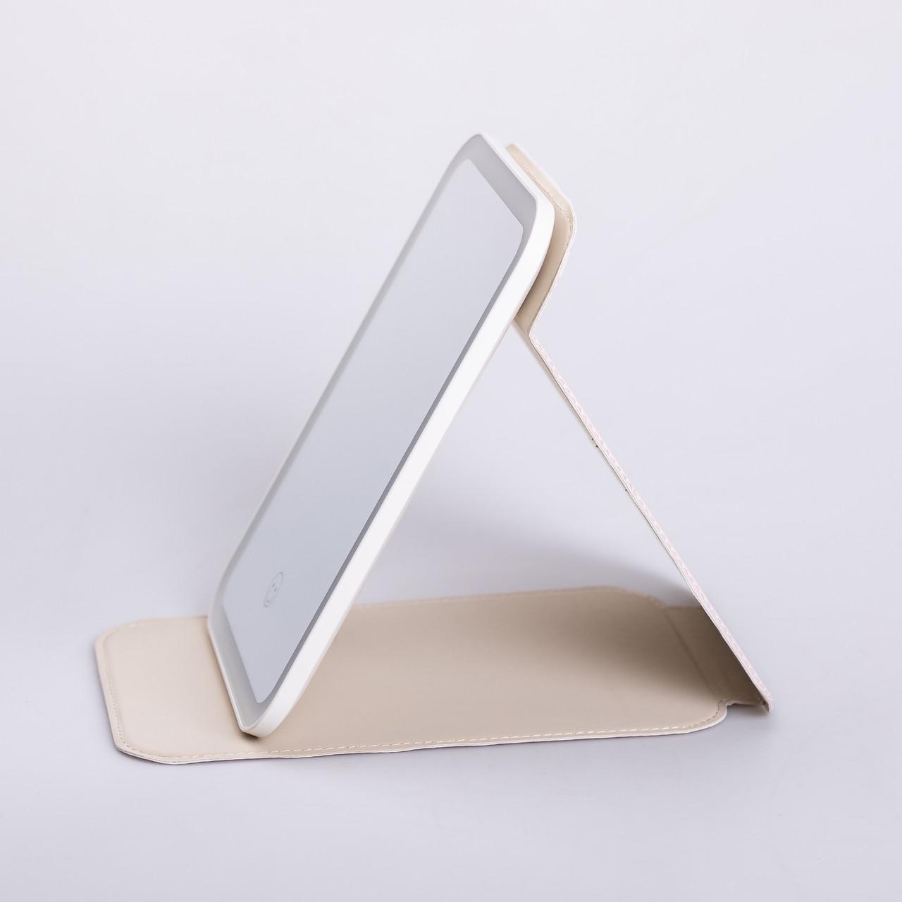 Дзеркало з лід підсвічуванням настільне складане 19,5х13,5см Білий (6889) - фото 5 Дзеркало з лід підсвічуванням настільне складане 19,5х13,5см Білий (6889) - фото 5