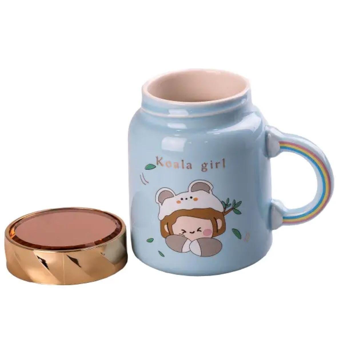 Чашка порцелянова з кришкою 420 мл Блакитний (HPCY8240BL) - фото 2 Чашка порцелянова з кришкою 420 мл Блакитний (HPCY8240BL) - фото 2