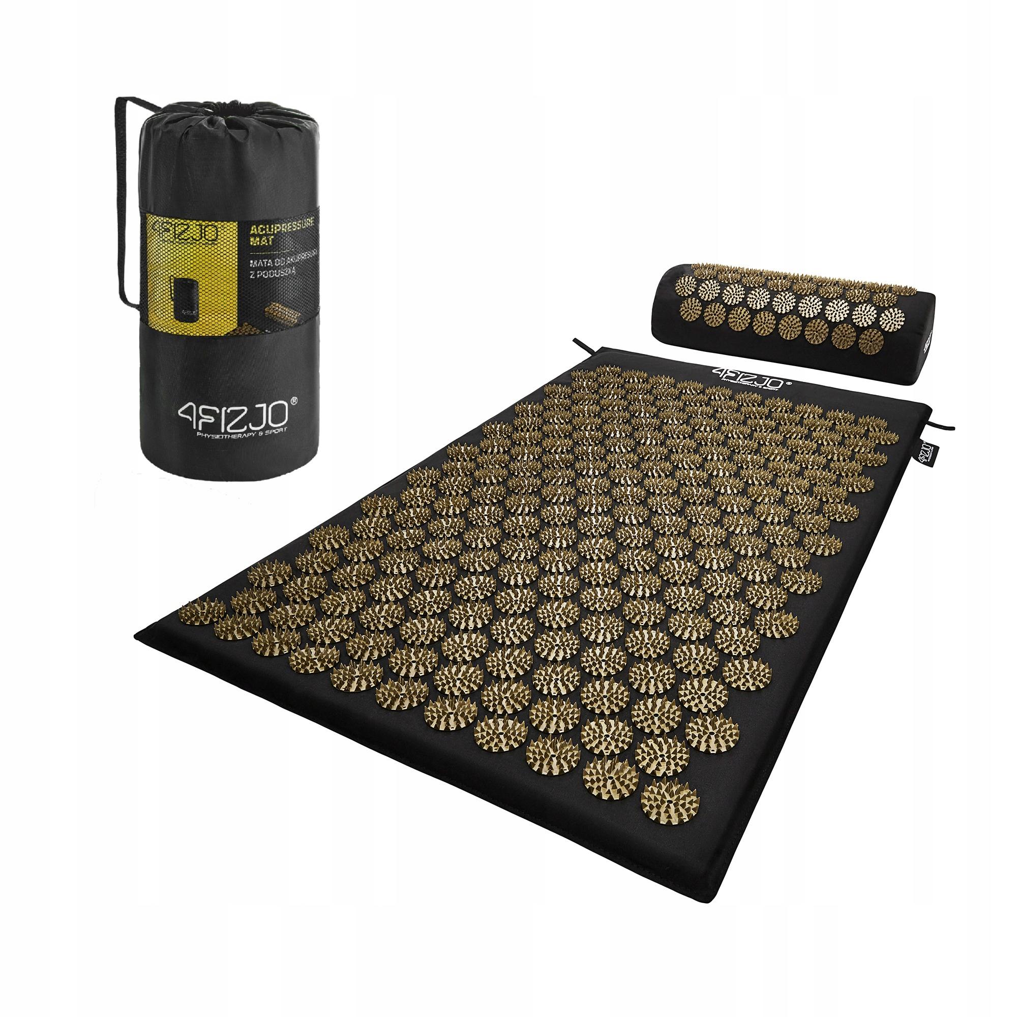 Коврик акупунктурный с валиком 4fizjo Classic Mat Black/Gold (P-5907739314987) - фото 2
