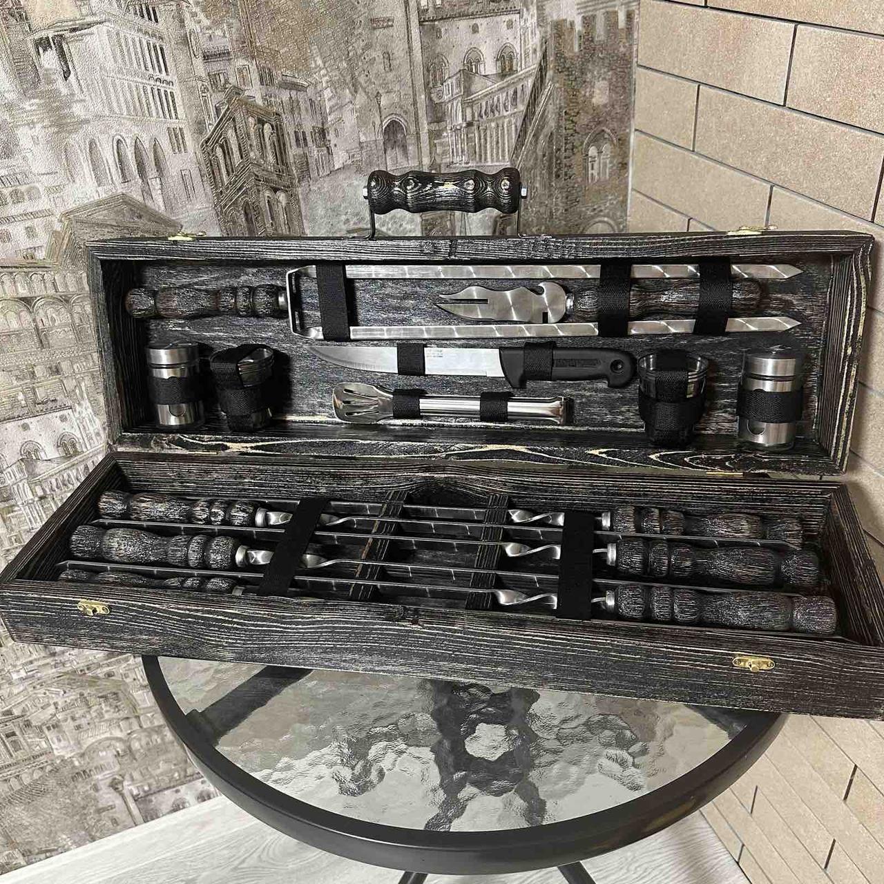 Набір шампурів Грім ручної роботи в дерев'яному кейсі (2730160073)