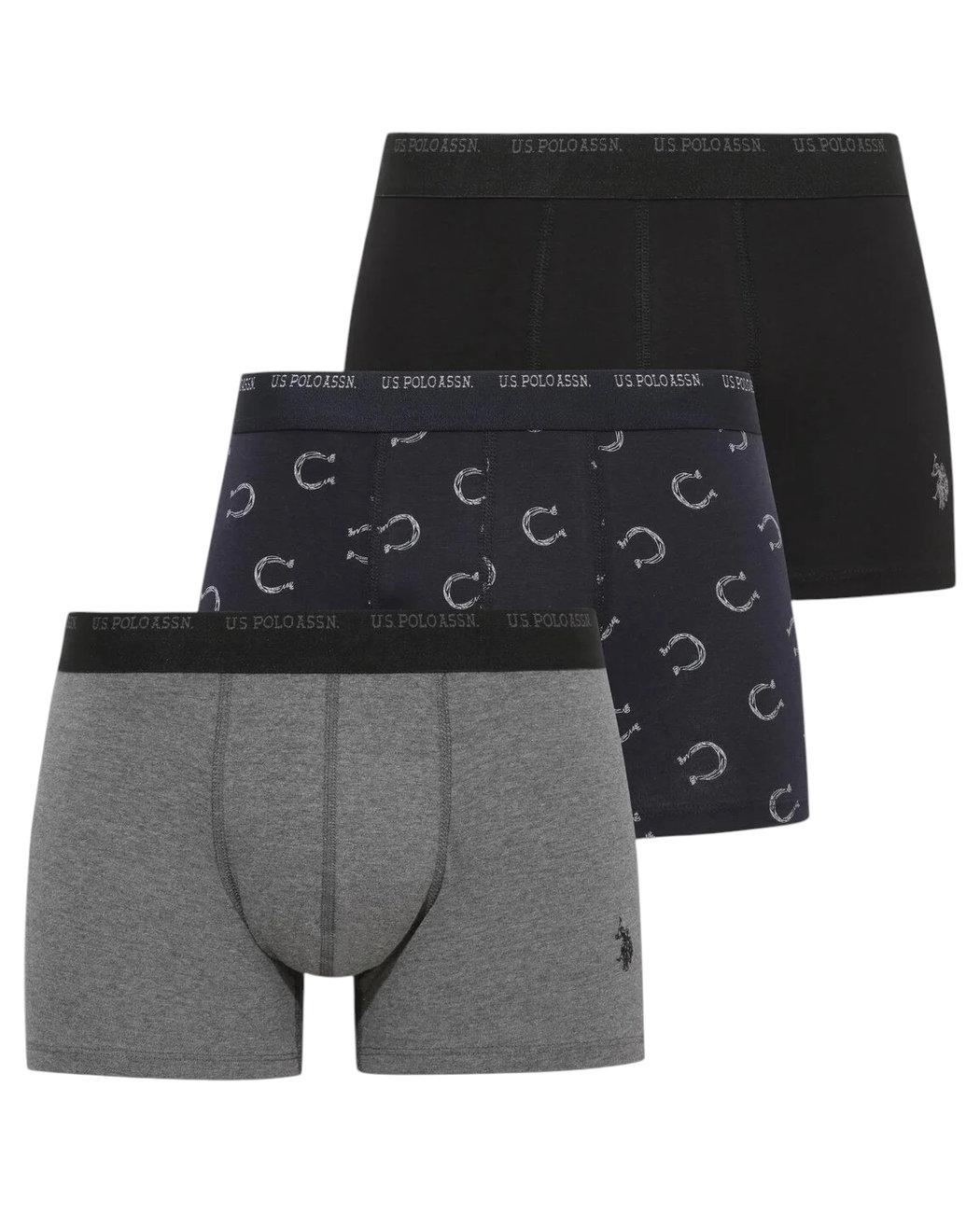 Набор трусов-боксеров мужских US Polo ASSN 80536 3 шт. 2XL Разноцветный (8680557450071)