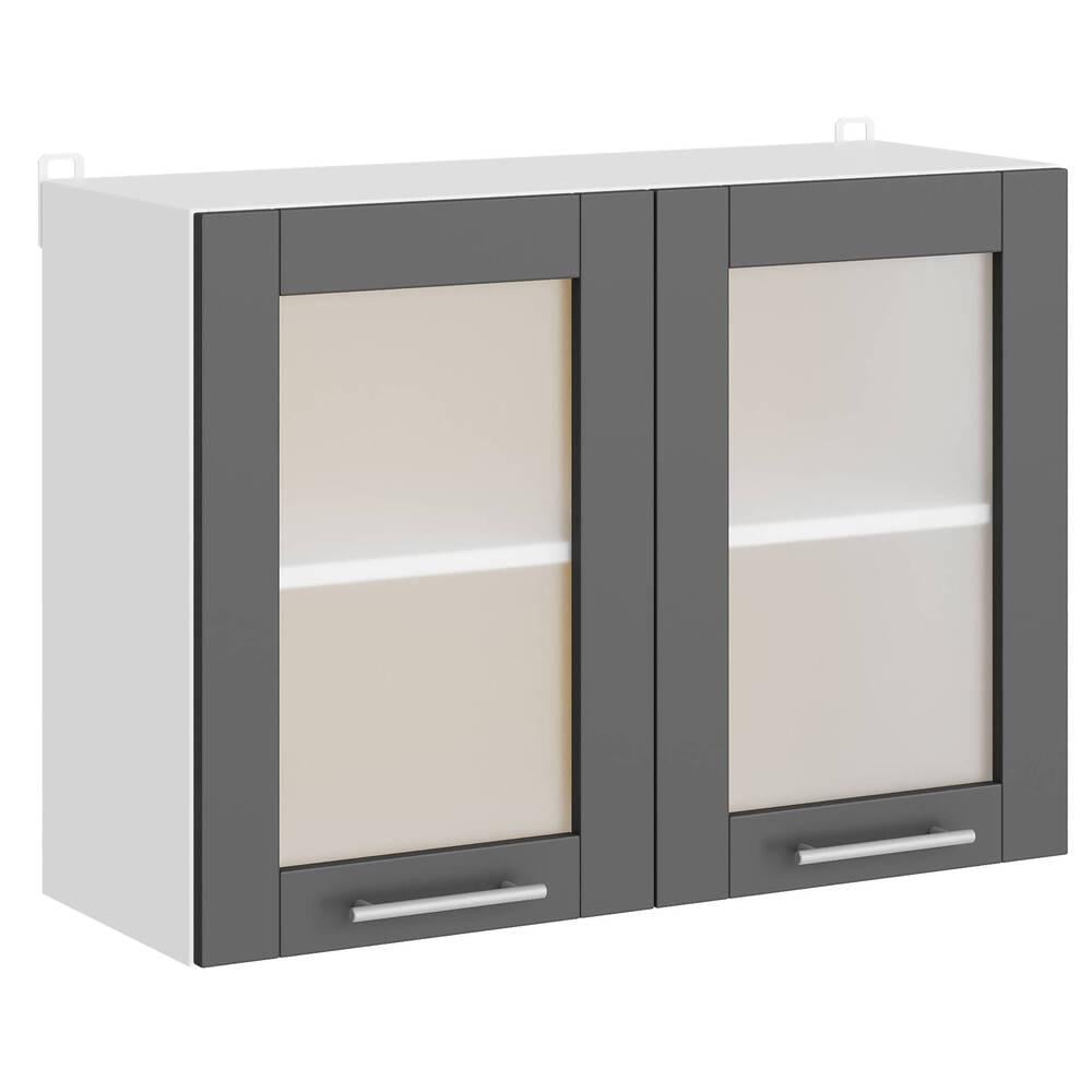 Модуль-витрина кухонный Еверест Эко 800 80х30х58 см Дуб крафт белый/Графит (DTM-071002)