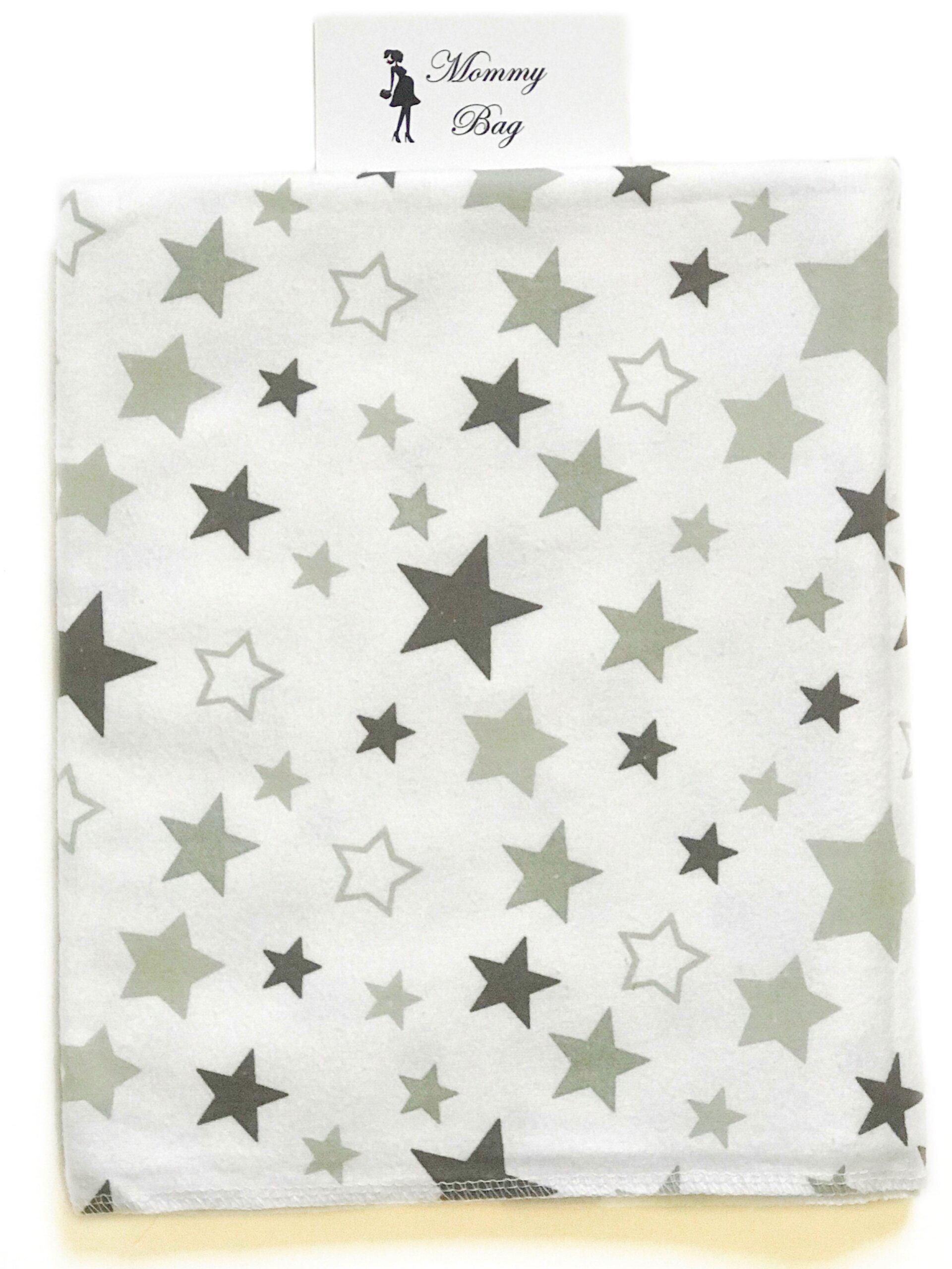 Пеленка фланелевая №41 Звездочки байка 110x90 см Серый (373-19059)