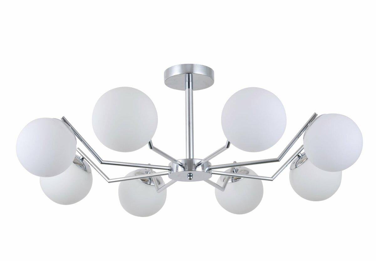 Люстра потолочная молекула Light House SRS-20030/8 CR белый плафон Хром
