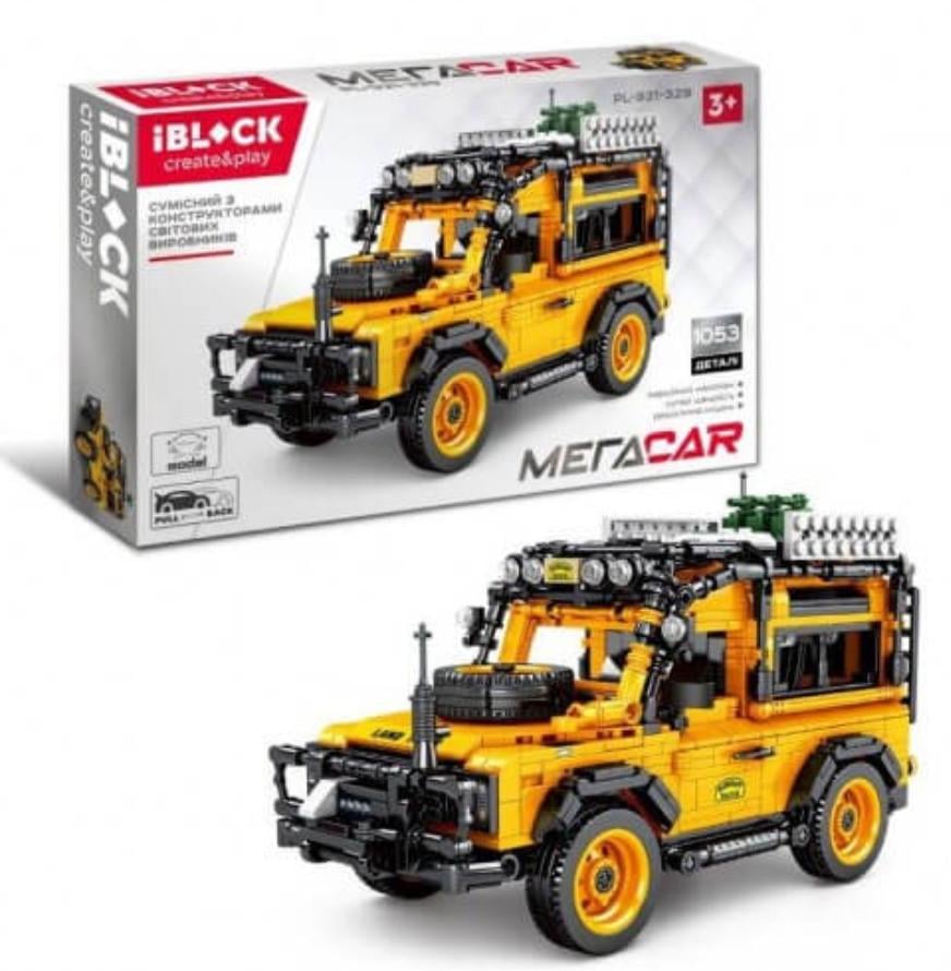 Конструктор Iblock МегаCar Джип Сафари 1053 дет.