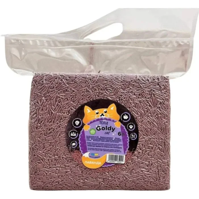 Соєвий наповнювач для туалетів Goldy Cat Tofu лаванда 6 л - фото 1 Соєвий наповнювач для туалетів Goldy Cat Tofu лаванда 6 л - фото 1