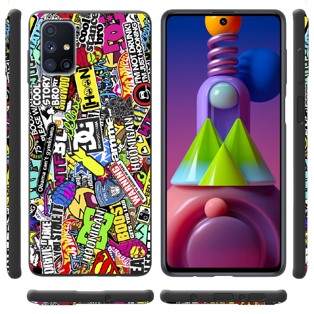 Чохол Boxface Samsung M515 Galaxy M51 Multicolored Inscriptions Чорний силікон (40937-up880-41345) - фото 2