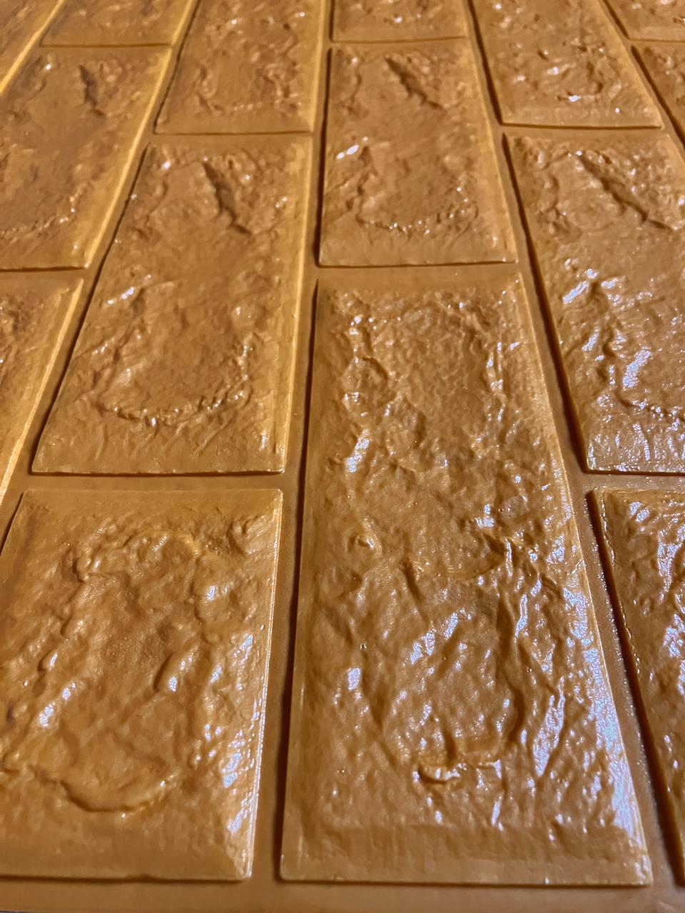 3D-панель самоклеющаяся кирпич 770x700x3 мм Золотой - фото 2 3D-панель самоклеющаяся кирпич 770x700x3 мм Золотой - фото 2