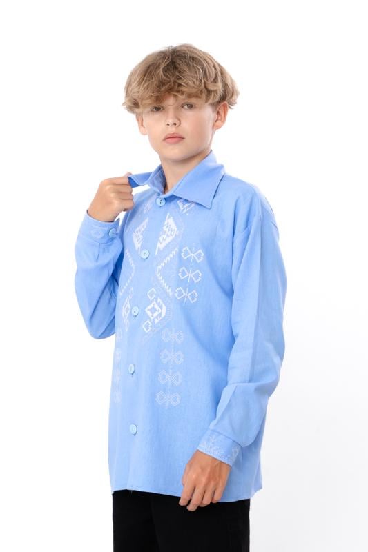 Сорочка для хлопчика підліткова Носи Своє з довгим рукавом 140 см Темно-блакитний (6417-070-22-1)