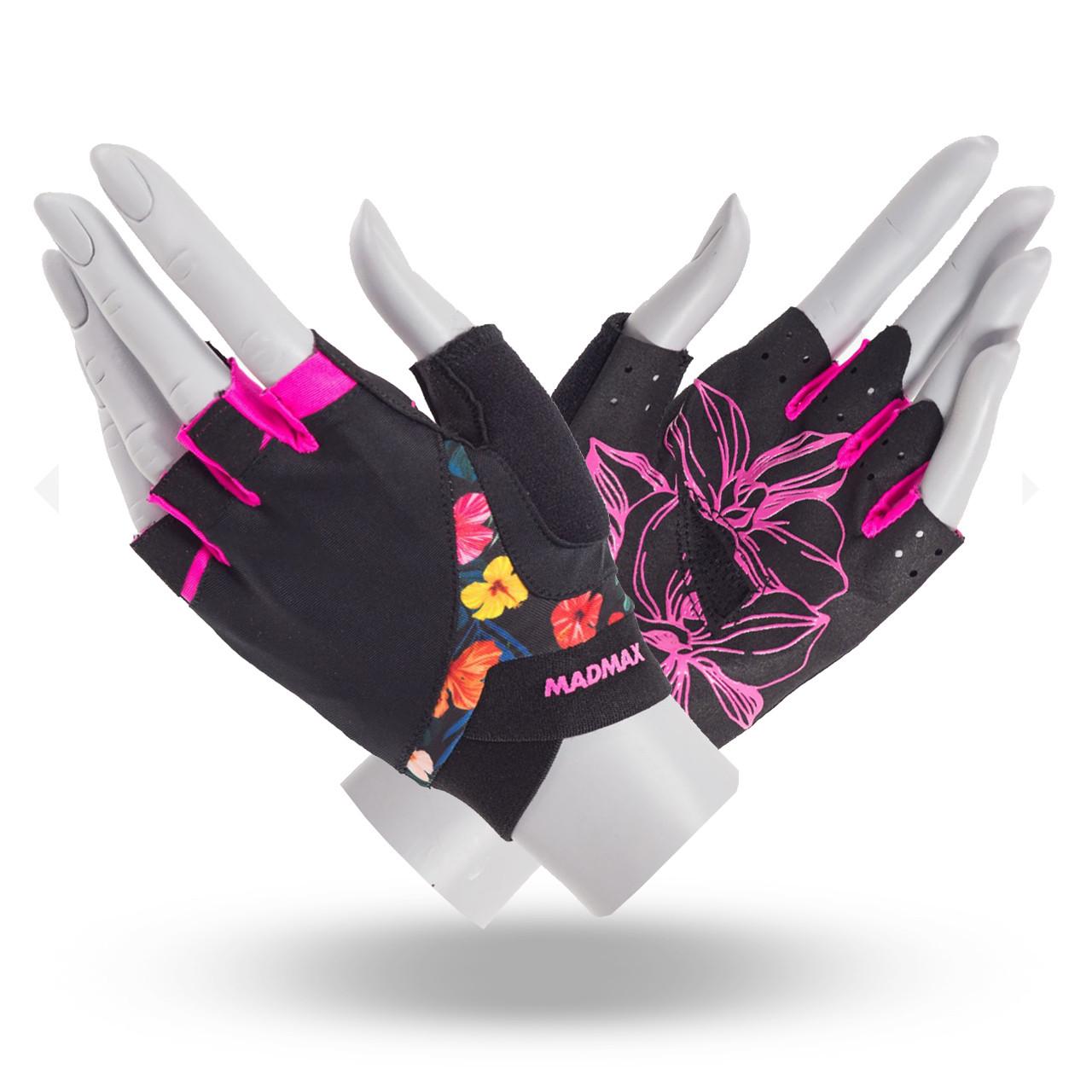 Рукавички для фітнесу MadMax MFG-770 Flower Power Gloves XS Black/Pink (58-68-MFG-770_XS)