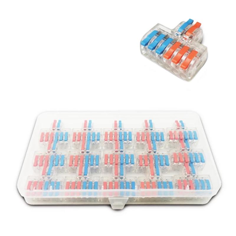 Набор клемм Tactix 0,08-4 мм2 32А 1-3+1-3 разветвитель одинарная 29,7х33,3х13 мм 15 шт. Разноцветный (DF-62T-15box)