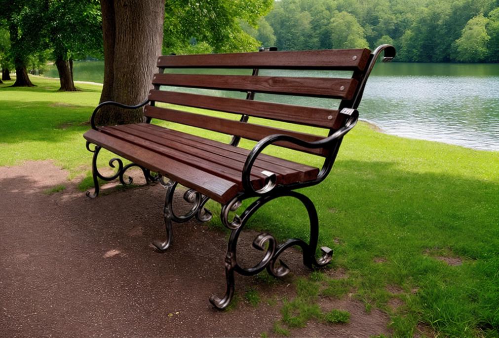 Скамейка садовая кованая Tobi Sho Дольче с подлокотниками для дачи террасы 170 см усиленная Каштан (gk67893)