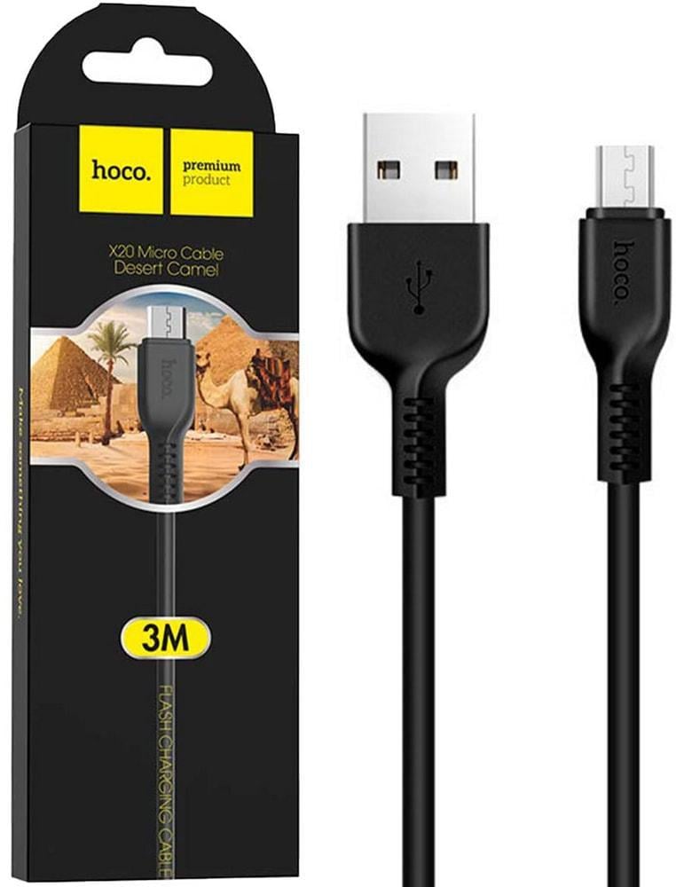 Кабель интерфейсный Hoco X20 Flash USB-micro USB 3 м Black (30118) Кабель интерфейсный Hoco X20 Flash USB-micro USB 3 м Black (30118)