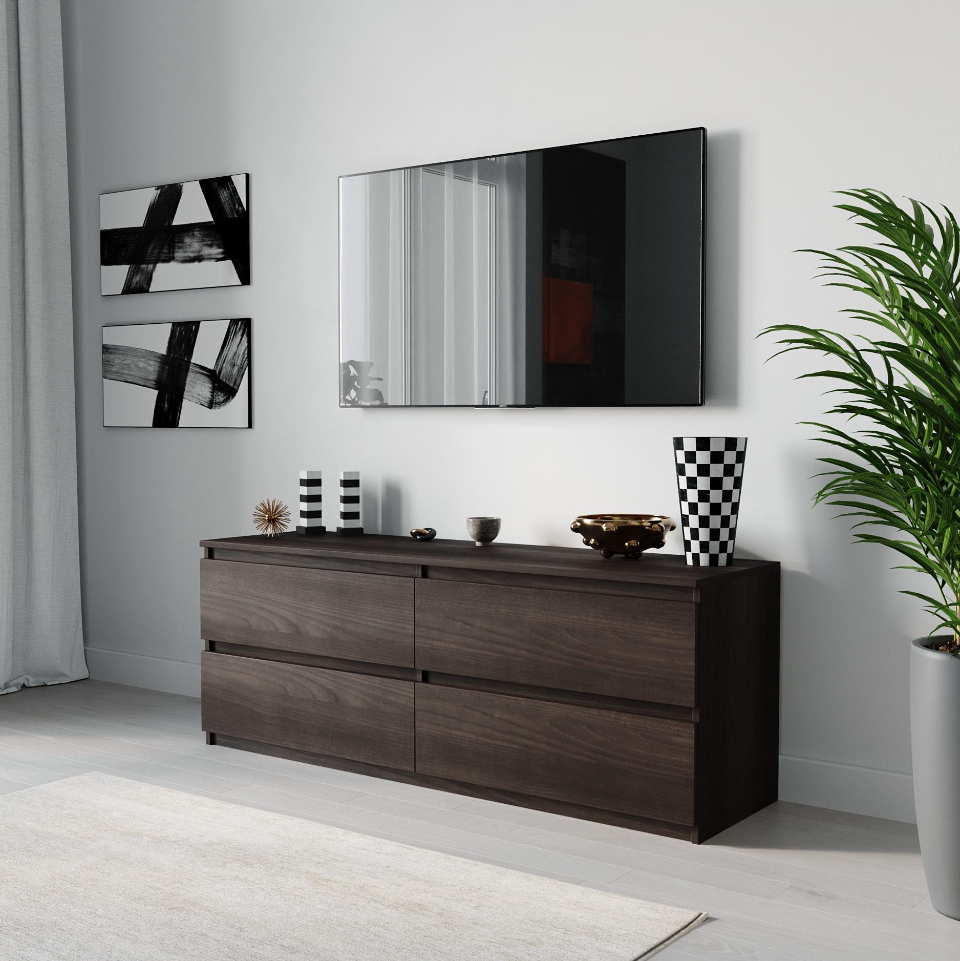 Тумба под телевизор с 4 ящиками 1400х530х400 мм Венге темный (mt-223-vg)