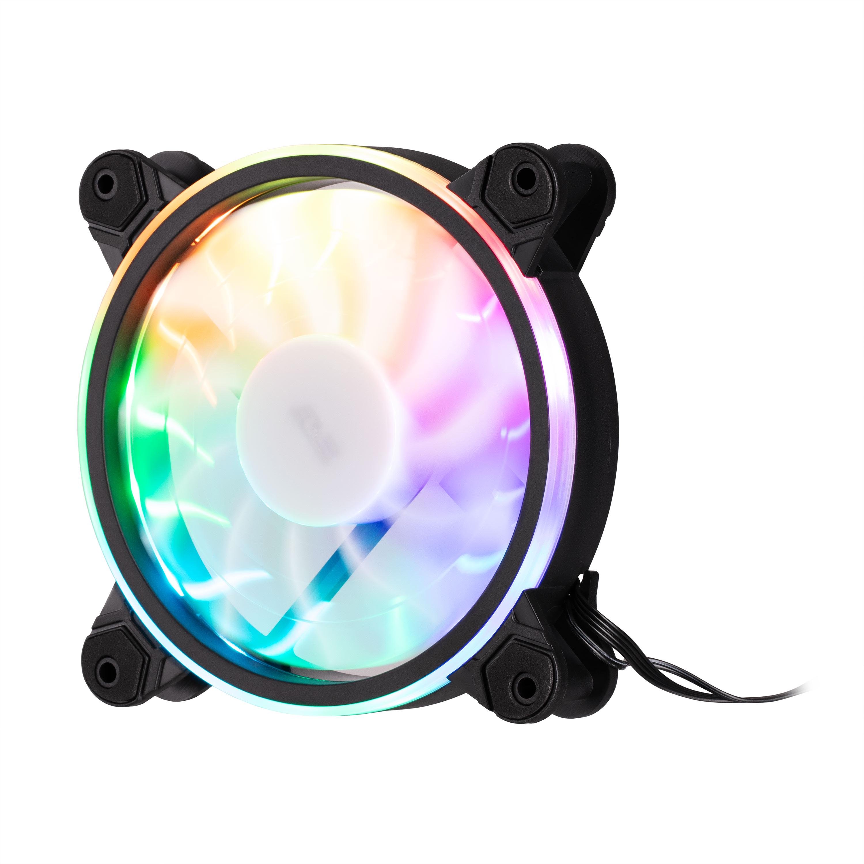 Вентилятор корпусний 2E GAMING Air Cool 120 мм 1200 RPM ARGB-підсвічування Чорний (628612)
