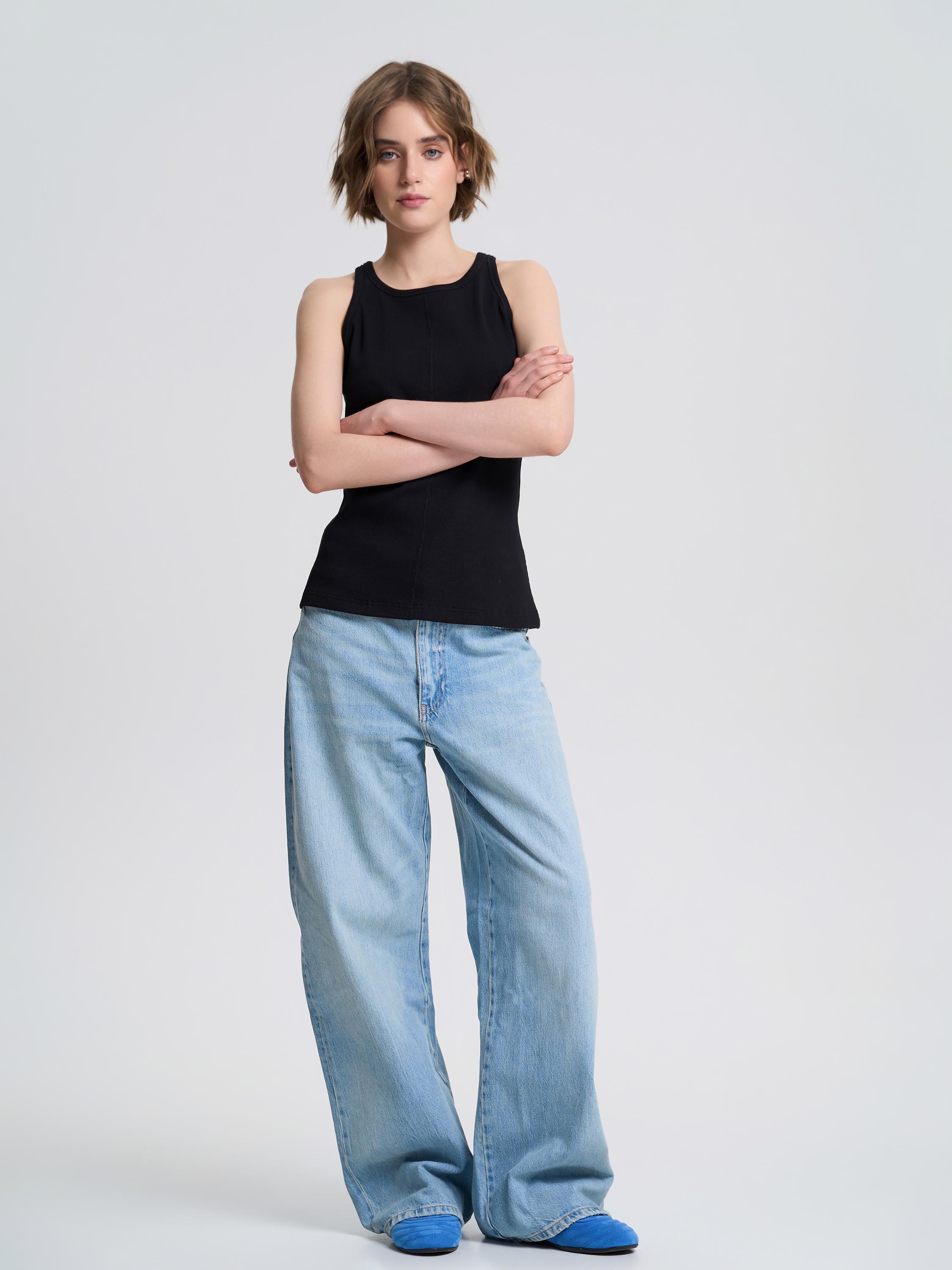 Майка женская в рубчик ROZA 240602 XL Черный (4824005715204) - фото 2