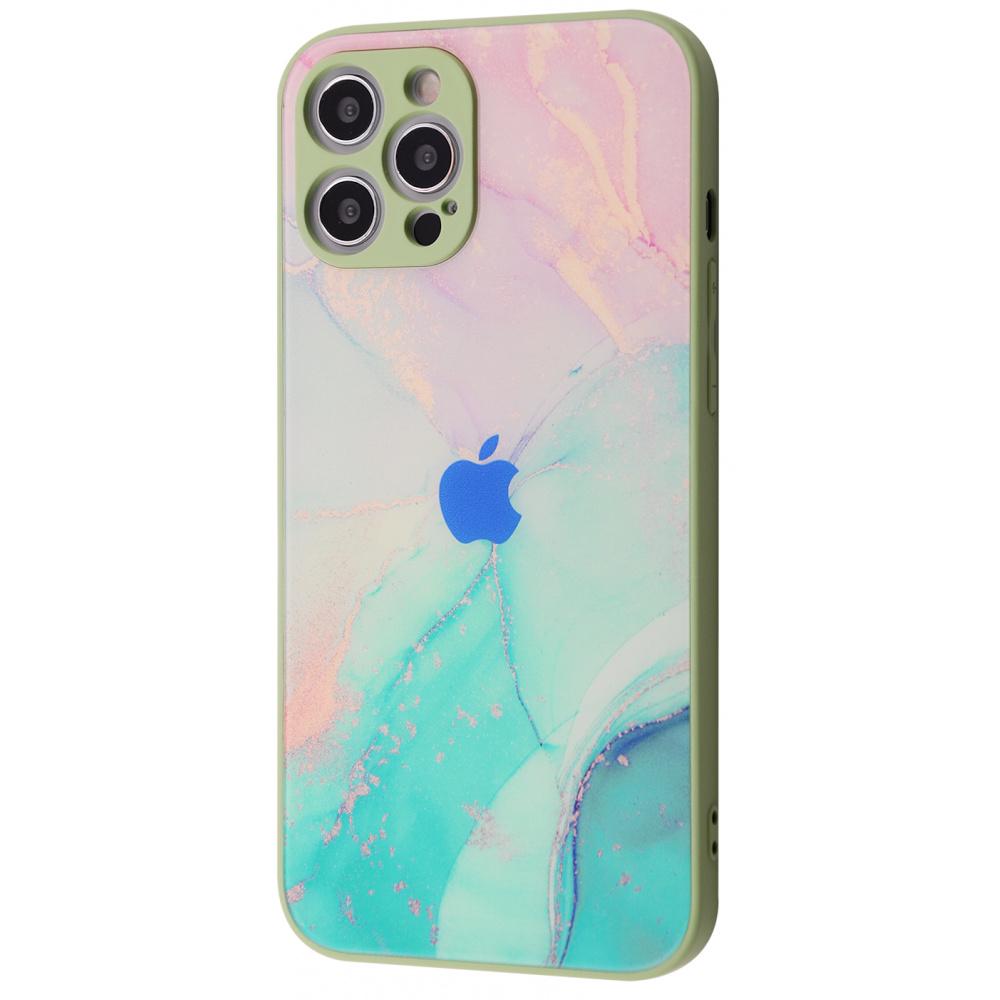 Чохол PRC Marble Clouds iPhone 13 Pro Max green Зелений