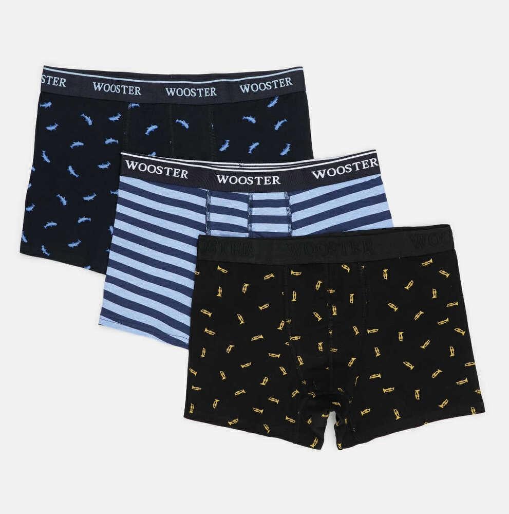 Труси чоловічі Wooster W-643 M 3 шт. Чорний/Синій