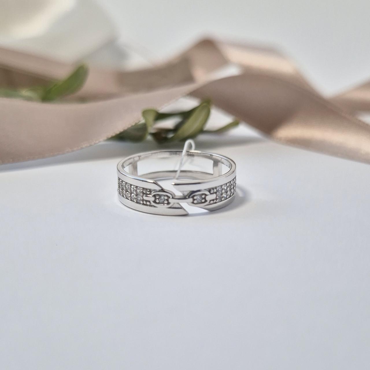 Кольцо широкое с цепочкой серебро 925 пробы родированное 1,78 г р. 16 (лк0402р) Кольцо широкое с цепочкой серебро 925 пробы родированное 1,78 г р. 16 (лк0402р)