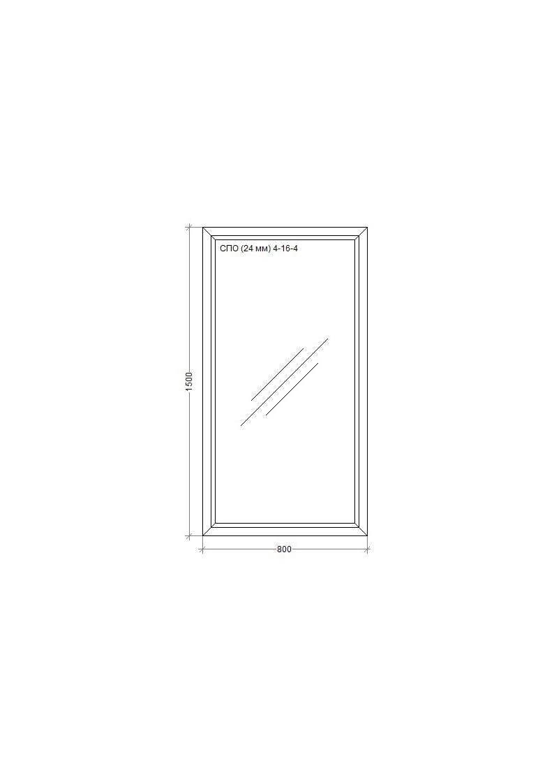 Окно металлопластиковое WDS Miroplast глухое 800x1500 мм (M.0.24.80.150) - фото 2