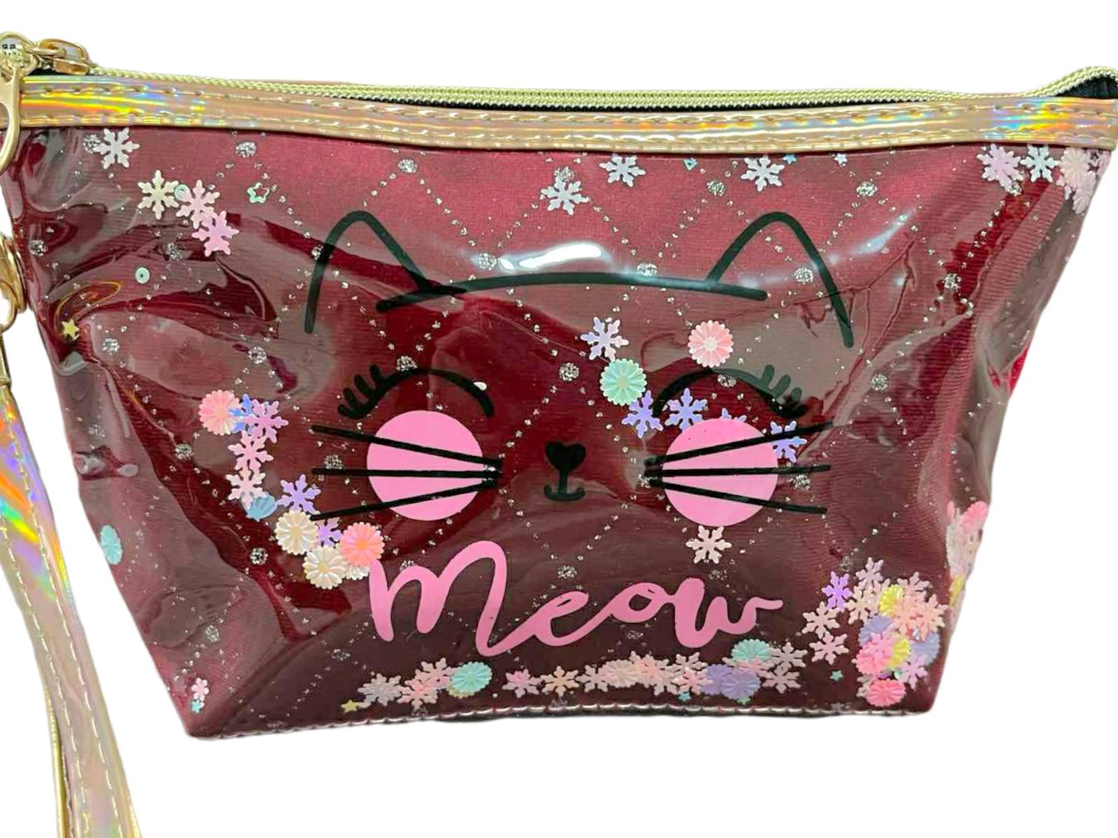 Женская косметика Meow АРТ 11653-2 бархатная 23х14х6 см Бордовый (24423095)