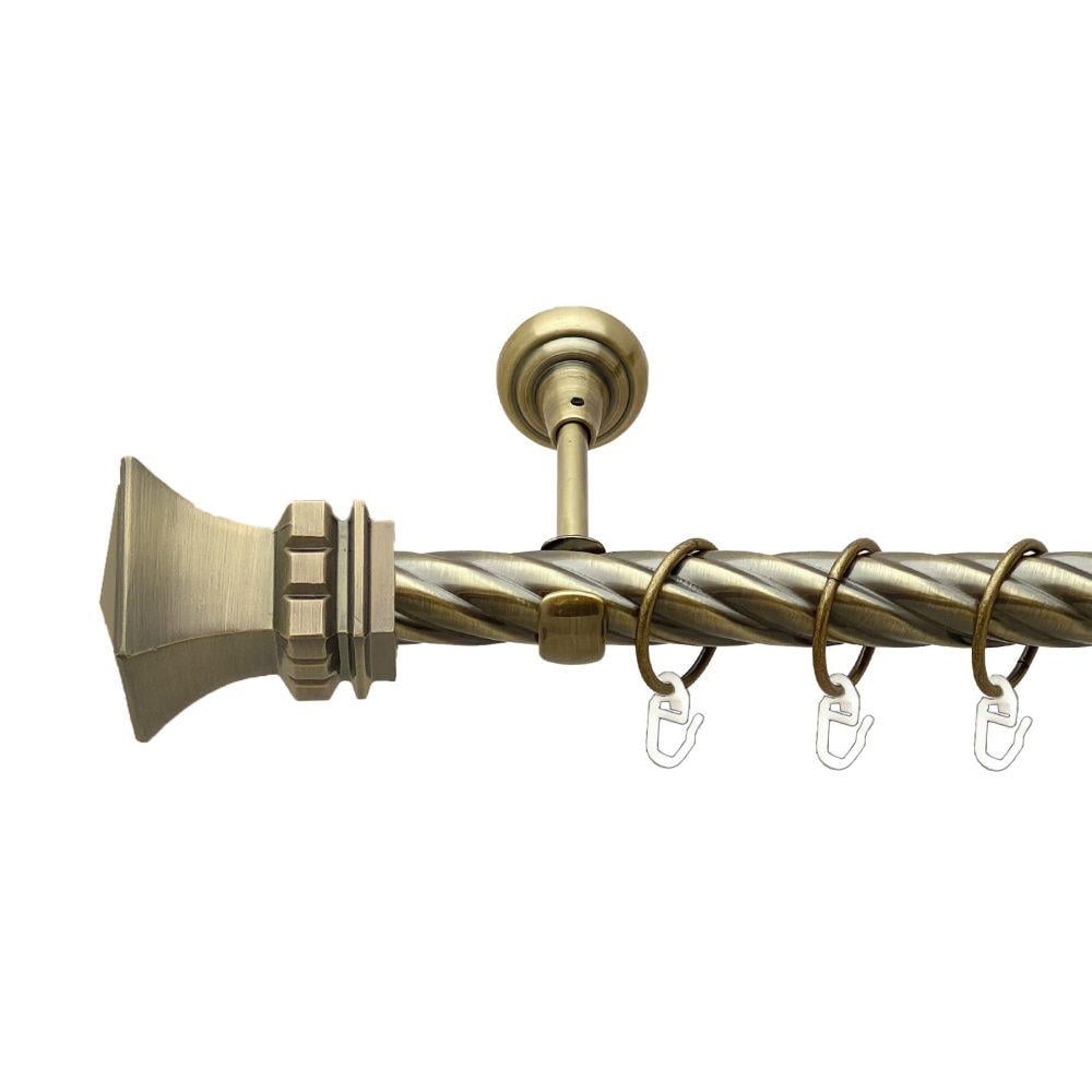 Карниз Orvit Емпорія металевий однорядний відкритий скручена труба кільце металеве 25 мм 300 см Антик (00-00018295)