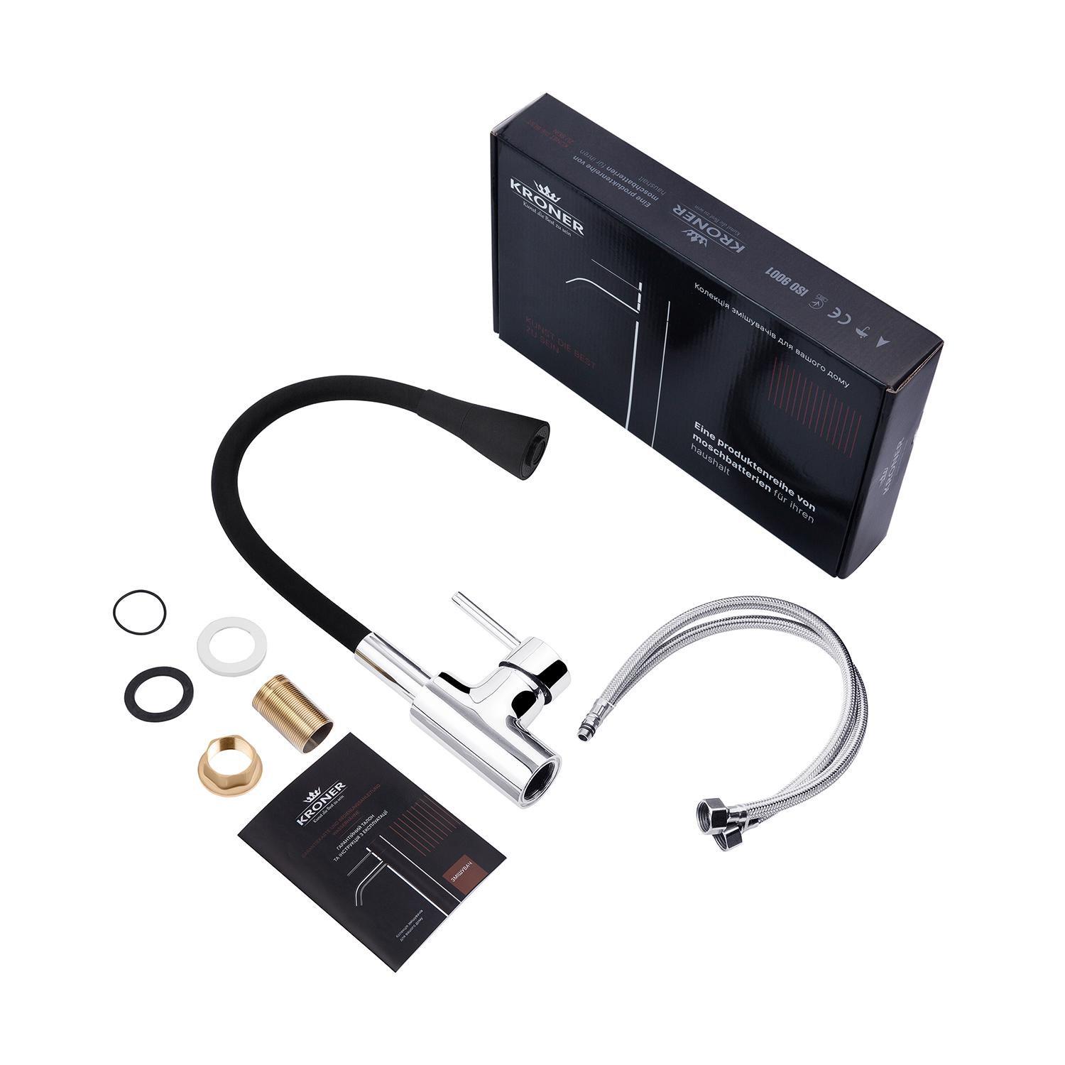 Змішувач для кухні Kroner KRM Küche C031BLK CV024338 (38083) - фото 3 Змішувач для кухні Kroner KRM Küche C031BLK CV024338 (38083) - фото 3