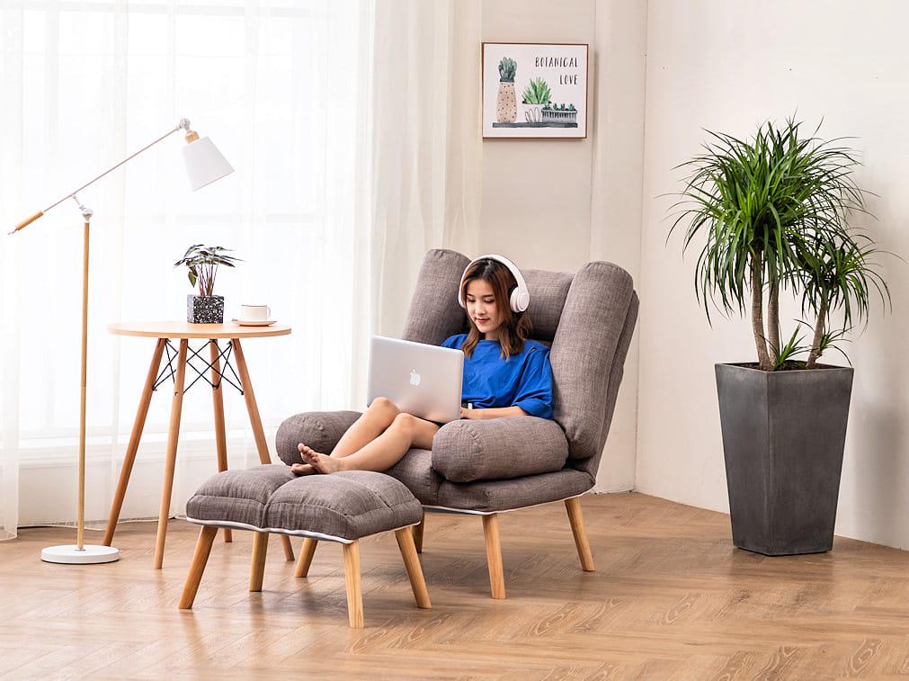 Кресло раскладное Uszak DIOR с подставкой для ног Серый (11910599) - фото 2 Кресло раскладное Uszak DIOR с подставкой для ног Серый (11910599) - фото 2