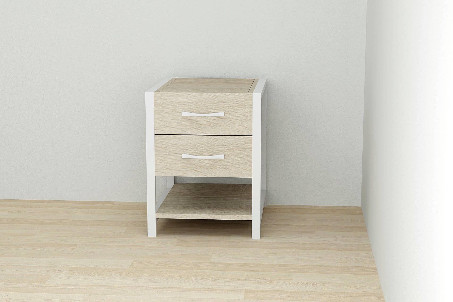 Тумба универсальная Ferrum-decor Вивьен 2/1 ДСП 16 мм 50x41x40 см Белый/Дуб Сонома (FRD-104178)