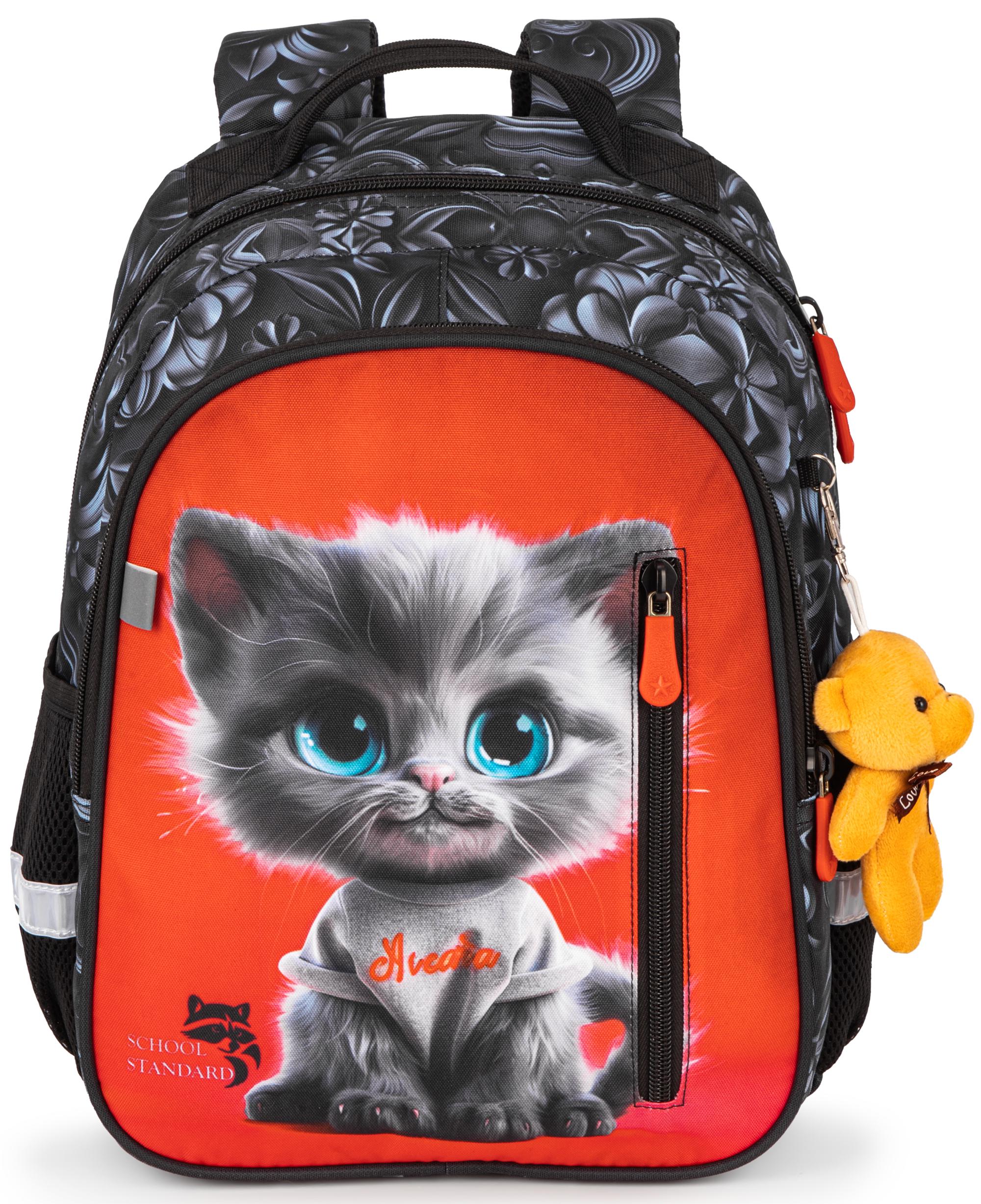 Шкільний рюкзак для дівчинки School Standard Котик для початкової школи 38х28х16 см (160-11) - фото 2
