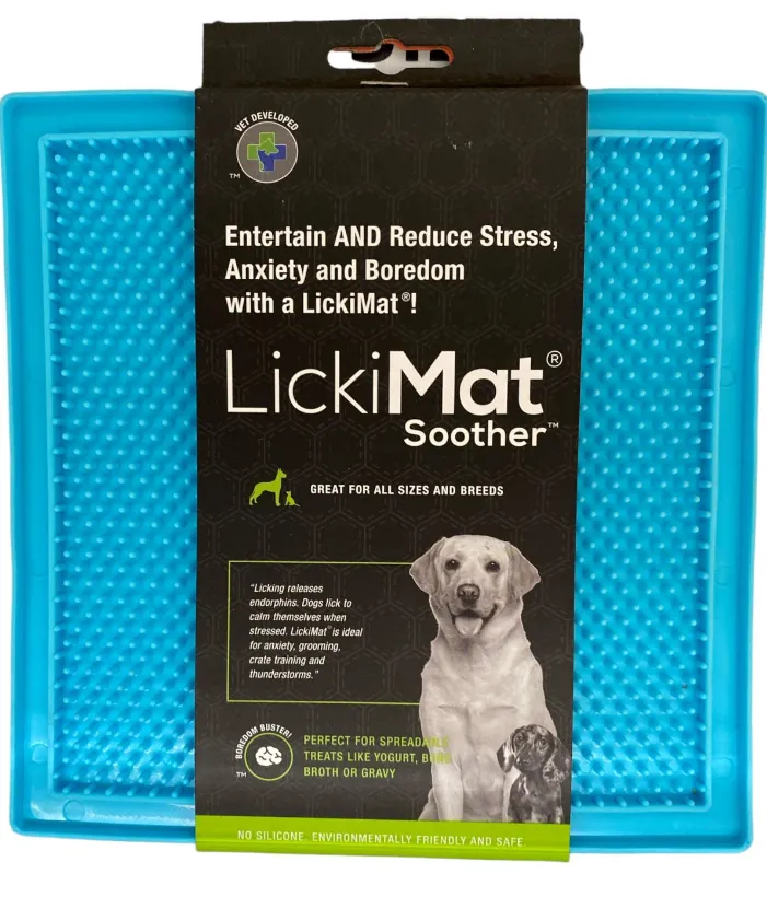 Килимок для ласощів LickiMat Soother 20х20 см Блакитний - фото 1