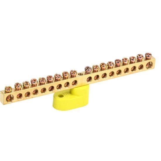 Шина заземления УЭК ШНИ-6х9-18-У1-Ж 18 отверстий на одном угловом изоляторе медь 6х9 мм (YNN10-69-18C1-K05) Шина заземления УЭК ШНИ-6х9-18-У1-Ж 18 отверстий на одном угловом изоляторе медь 6х9 мм (YNN10-69-18C1-K05)