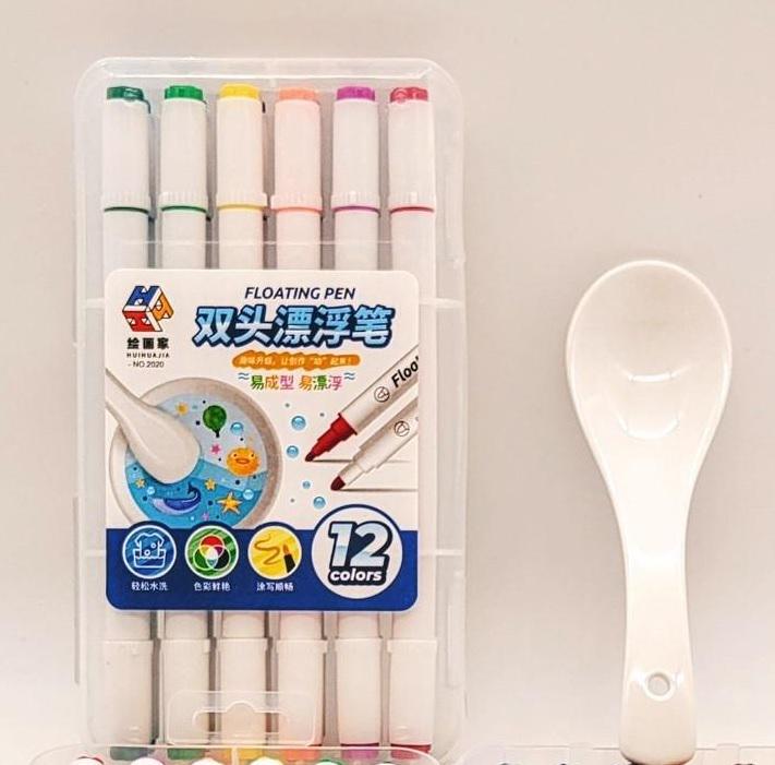 Маркери Floating Pen двохсторонні з ложкою 12 кольорів (137319 Spoon)
