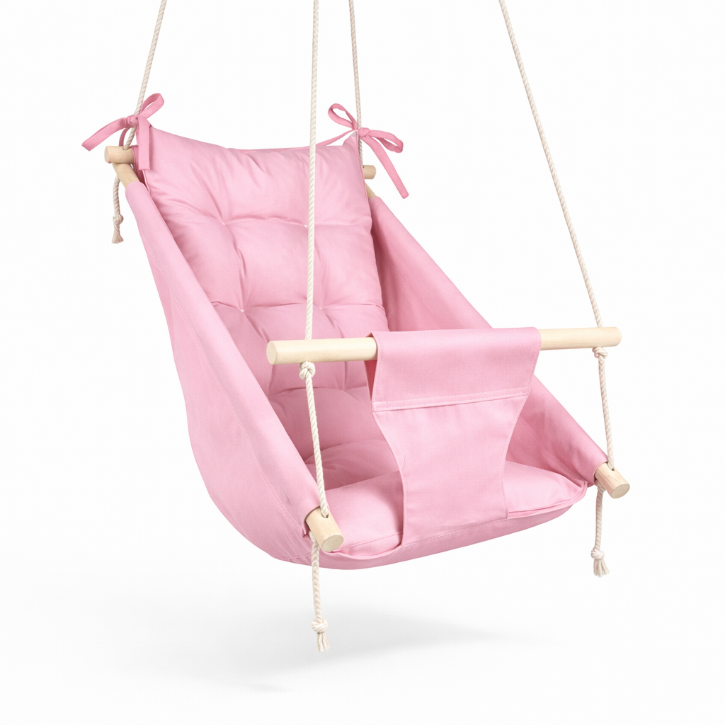 Дитяча гойдалка підвісна Колиханка бавовна Рожевий (gs-9039)